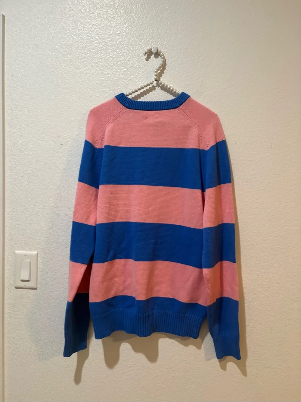 NEW J. Crew Large Cotton Crewneck Cotton Stripe Sweater